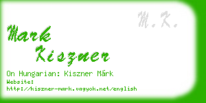 mark kiszner business card